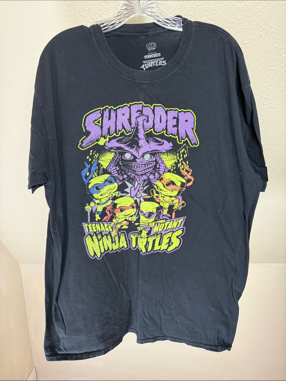 TEENAGE MUTANT NINJA TURTLES Black Short Sleeve Shirt 2X